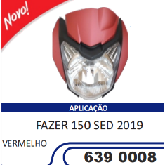 Carenagem Farol Completa Compatível Fazer-150 SED 2019 (Vermelho) Sportive
